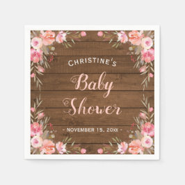 Guardanapo De Papel Papel Floral Rústico para Chás de Bebê Menina Chic
