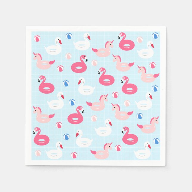 Guardanapo De Papel Papel flutuante de Piscina Unicorn Napkins (Frente)