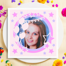 Papel fotográfico com moldura de Festa de aniversá