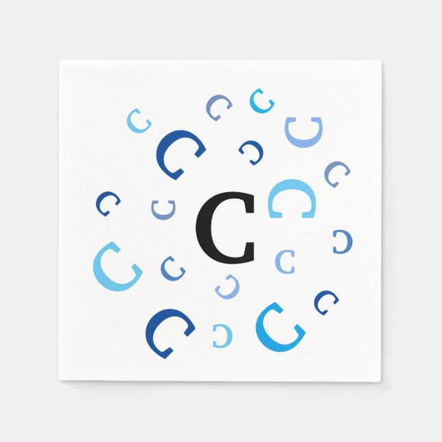 Guardanapo De Papel Papel guardanapo - Letras embaralhadas em azul (Frente)