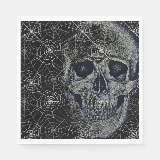 Guardanapo De Papel Papel Halloween Napkins-Skull & Webs (Frente)