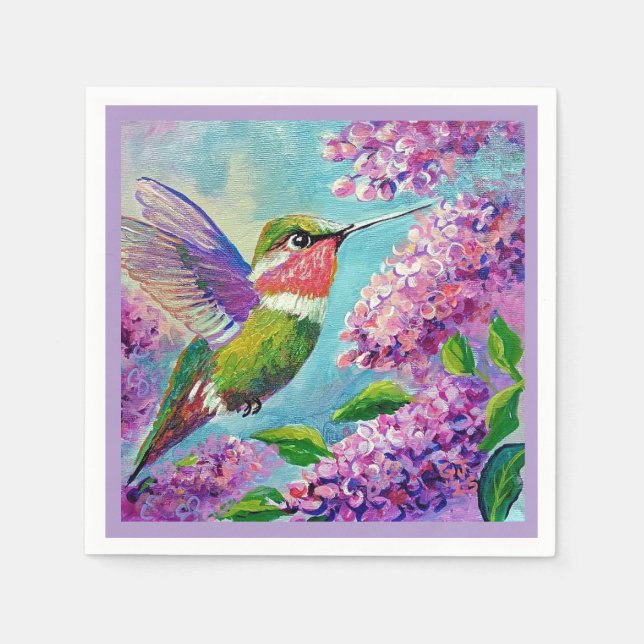 Guardanapo De Papel Papel Hummingbird & Lilacs & Cloth Napkins (Frente)