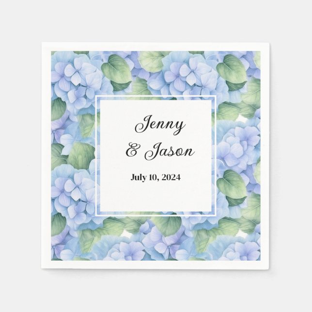 Guardanapo De Papel Papel Hydrangea de Casamento Personalizado Nápoles (Frente)