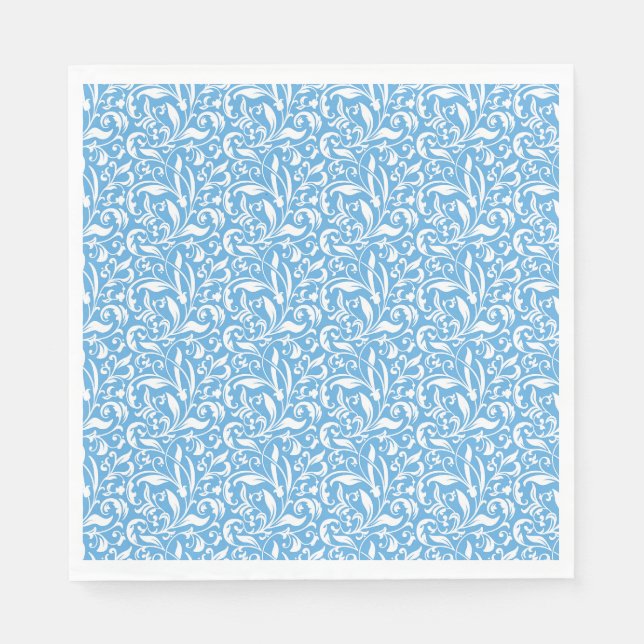 Guardanapo De Papel Papel Impressão azul floreado (Frente)