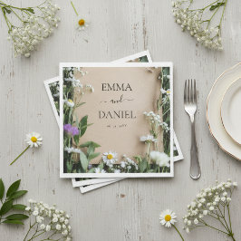 Guardanapo De Papel Papel Kraft Botânico de Flores Silvestres Rústicas