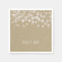 Papel Marrom Simples Luzes Brancas Casamento Rústi