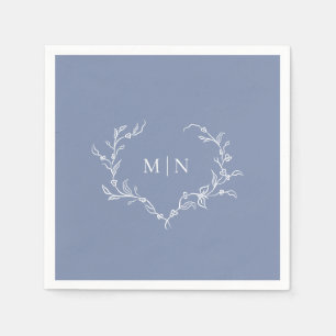 Guardanapo De Papel Papel Monograma de Casamento Azul Elegante Nápoles