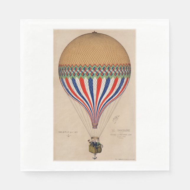 GUARDANAPO DE PAPEL PAPEL NAPKIN: BALÃO TEMPORADO NA BANDEIRA FRANCESA (Frente)