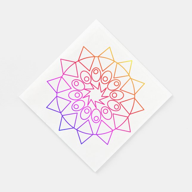 Guardanapo De Papel Papel Napkin - Colorido Mandala (Quina)