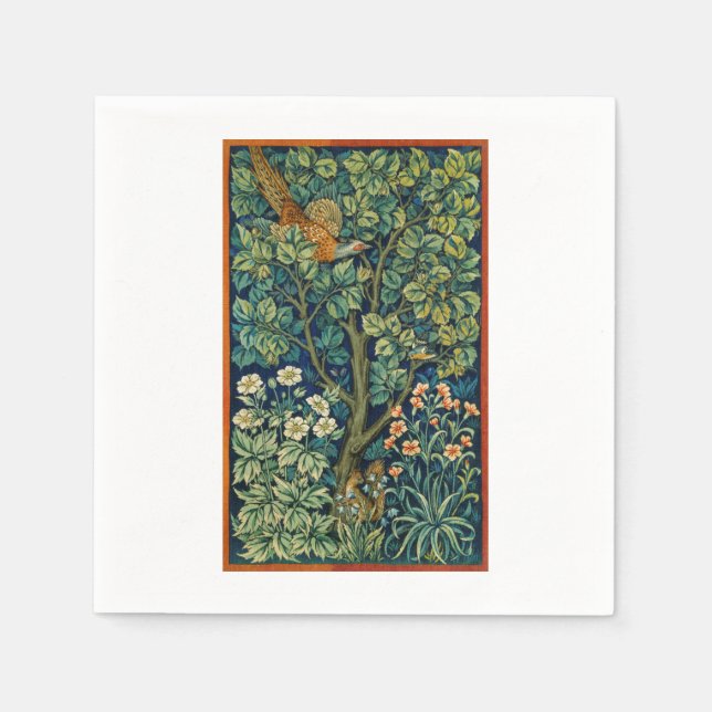GUARDANAPO DE PAPEL PAPEL NAPKIN COM WILLIAM MORRIS PHEASANT DESIGN (Frente)