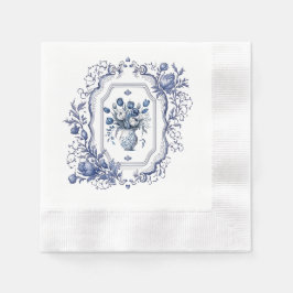 Guardanapo De Papel Papel Napkin Delft Blue Floral Tablet Decor