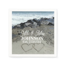 Papel Napkin - Dois Corações Na Areia