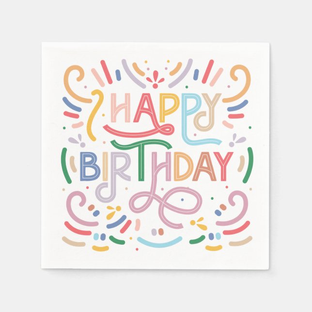 GUARDANAPO DE PAPEL PAPEL NAPKIN: FELIZ ANIVERSÁRIO (Frente)