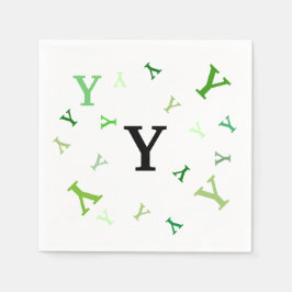 Guardanapo De Papel Papel Napkin - Letras embaraçadas nos Verdes