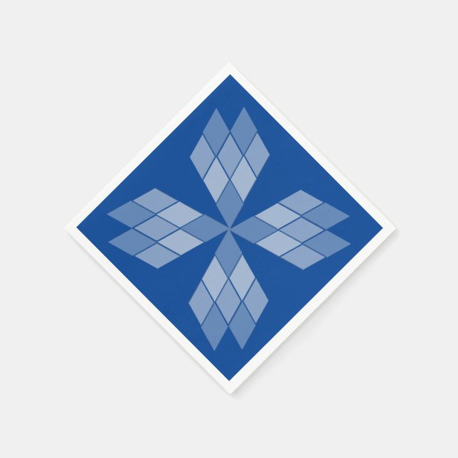 Guardanapo De Papel Papel Napkin - Pétalas Diamantes em Azul (Canto)