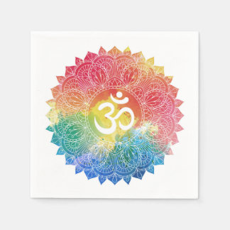 GUARDANAPO DE PAPEL PAPEL NAPKIN: RAINBOW MANDALA