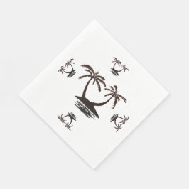 Guardanapo De Papel Papel Napkin- Silhouette of Tropical Island