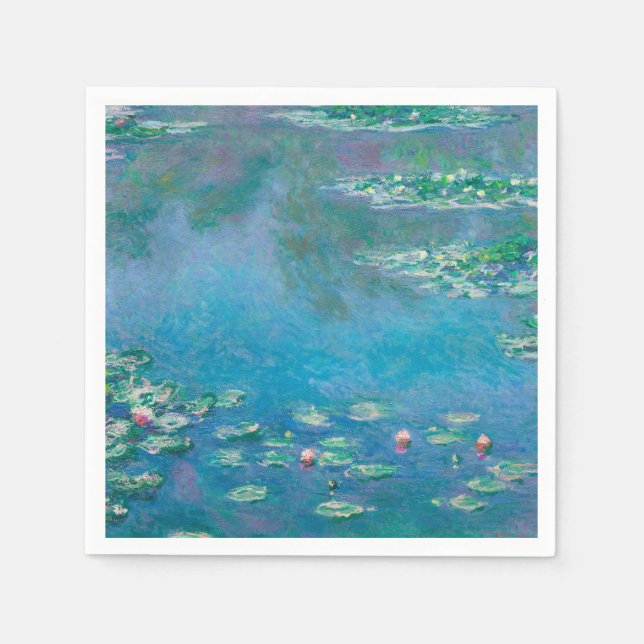 GUARDANAPO DE PAPEL PAPEL NAPKIN: "WATERLILILILIES" POR MONET (Frente)