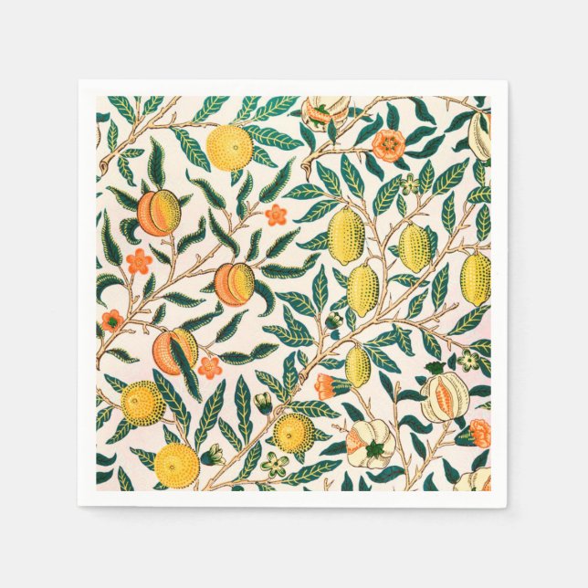 GUARDANAPO DE PAPEL PAPEL NAPKIN : WILLIAM MORRIS : POMEGRANATOS (Frente)