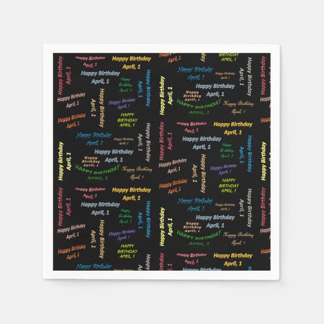 Guardanapo De Papel Papel Napkins April, 1 Aniversário (Frente)