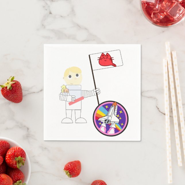 Guardanapo De Papel Papel Napkins, Astronauta de Gato (Insitu)