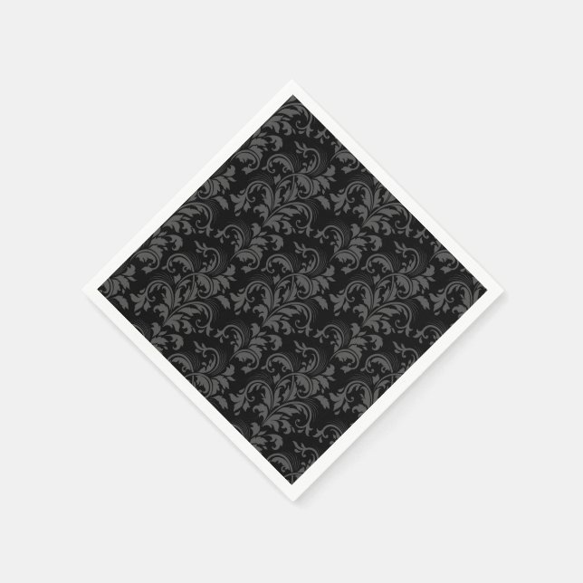 Guardanapo De Papel Papel Napkins-Black Flourish (Canto)
