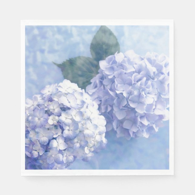 Guardanapo De Papel Papel Napkins-Blue Hydrangeas (Frente)