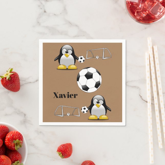 Guardanapo De Papel Papel Napkins, Bola de Futebol Pinguim (Insitu)