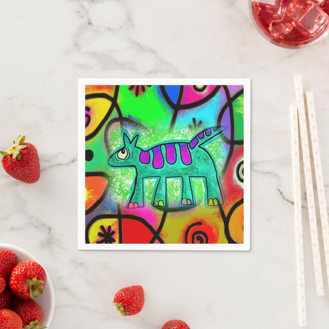 Guardanapo De Papel Papel Napkins, Cachorro Branco Napkins (Insitu)