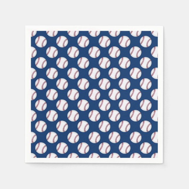 Guardanapo De Papel Papel Napkins com bolas de beisebol sobre um fundo (Frente)