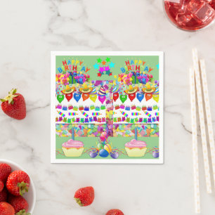 Guardanapo De Papel Papel Napkins, Cupcakes Feliz Aniversário