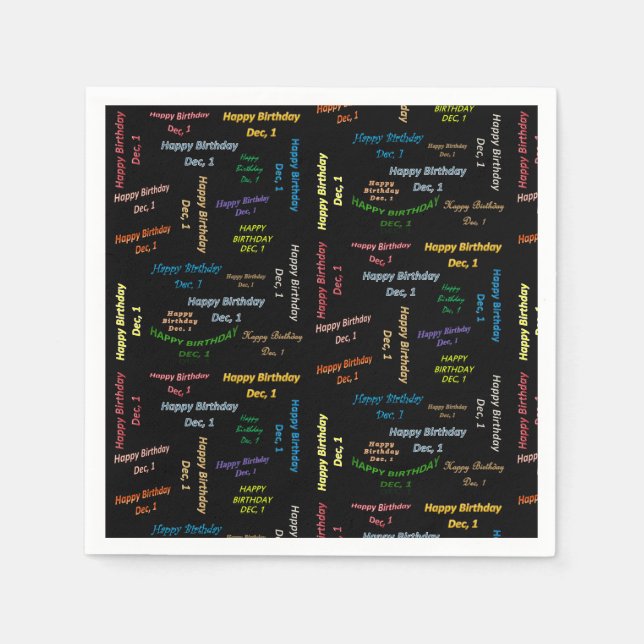 Guardanapo De Papel Papel Napkins dezembro, 1 Aniversário (Frente)