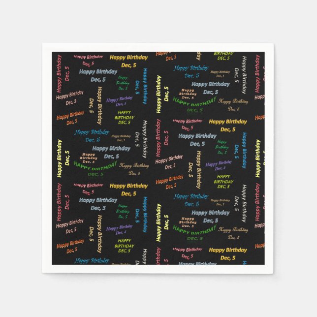 Guardanapo De Papel Papel Napkins dezembro, 5 Aniversário (Frente)