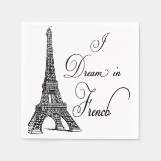 Guardanapo De Papel Papel Napkins em Torre Eiffel "Eu Sonho em Francês