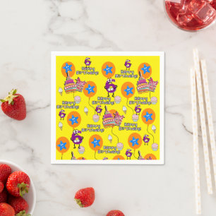 Guardanapo De Papel Papel Napkins, Feliz 6 Balões de Aniversário #6
