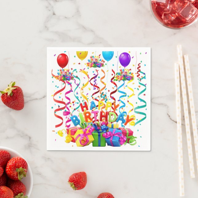 Guardanapo De Papel Papel Napkins, Feliz Aniversário (Insitu)