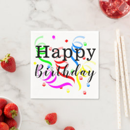 Guardanapo De Papel Papel Napkins, Feliz Aniversário Confetti