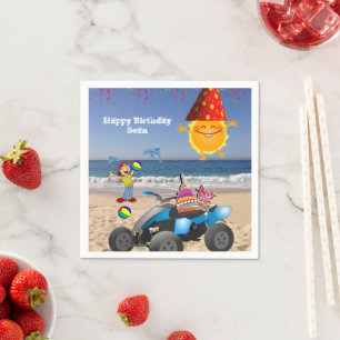 Guardanapo De Papel Papel Napkins, Feliz Aniversário, Garoto de Praia