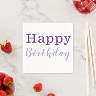 Guardanapo De Papel Papel Napkins, Feliz Aniversário Roxo