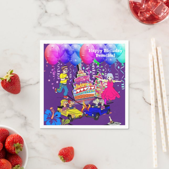 Guardanapo De Papel Papel Napkins, Feliz Aniversário Sobre o Morro (Insitu)