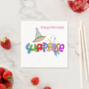 Guardanapo De Papel Papel Napkins, Feliz Aniversário Surpresa Napkins
