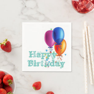 Guardanapo De Papel Papel Napkins, Feliz Balões de Aniversário, Napk