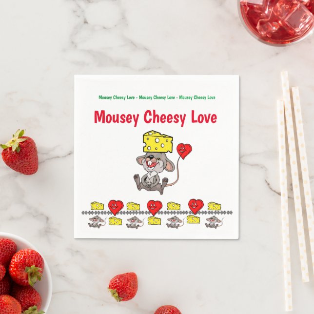 Guardanapo De Papel Papel Napkins, Mousey Cheesy Love (Insitu)