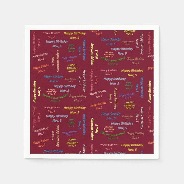 Guardanapo De Papel Papel Napkins Novembro, 5 Aniversário (Frente)