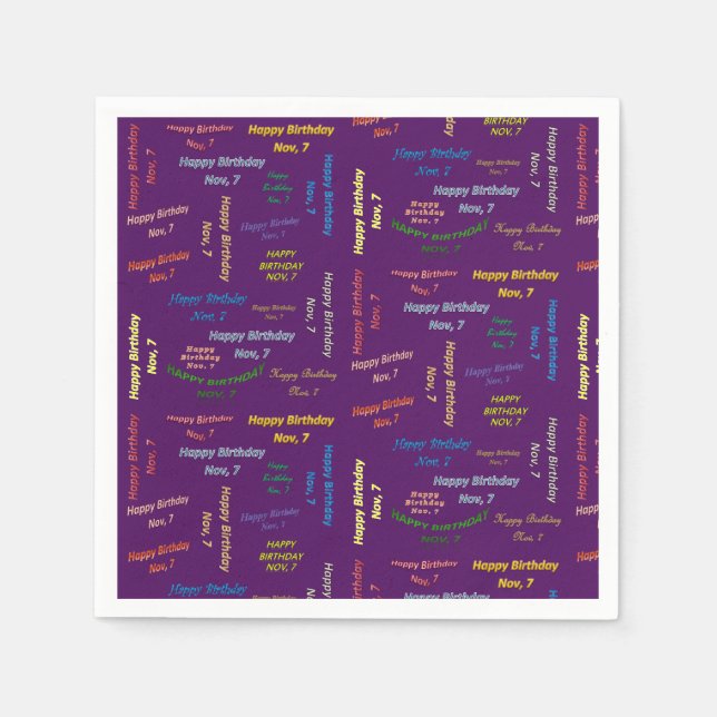 Guardanapo De Papel Papel Napkins novembro, 7 de aniversário (Frente)