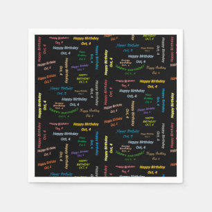 Guardanapo De Papel Papel Napkins outubro, 4 Aniversário