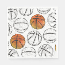 Papel Napkins para Basquete de Aquarela