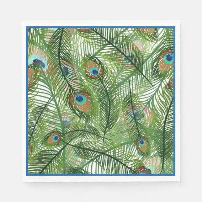 Guardanapo De Papel Papel Napkins — Penas Peacock Napkins (Frente)