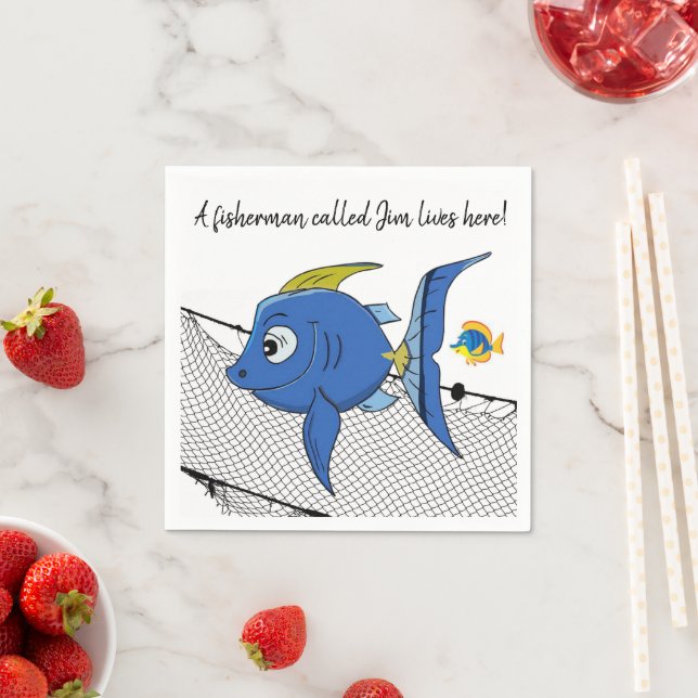 Guardanapo De Papel Papel Napkins, Pescador Pesca Napkins (Insitu)