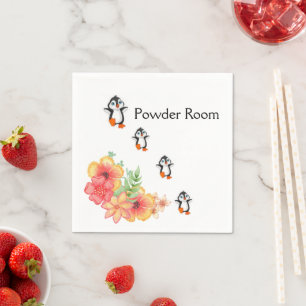 Guardanapo De Papel Papel Napkins, Pinguim Floral